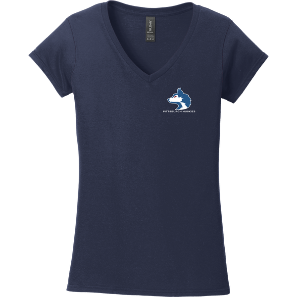 Pittsburgh Huskies Softstyle Ladies Fit V-Neck T-Shirt