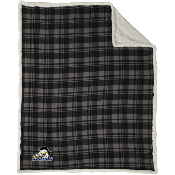 Mid-State Mustangs Flannel Sherpa Blanket