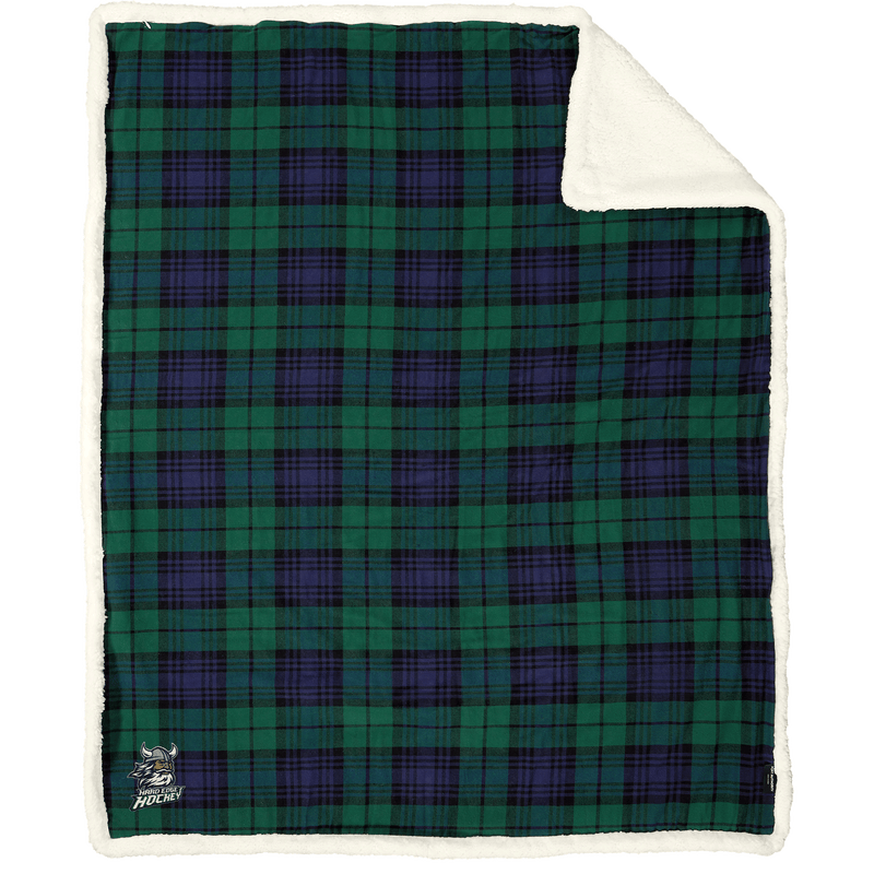 Hard Edge Hockey Flannel Sherpa Blanket