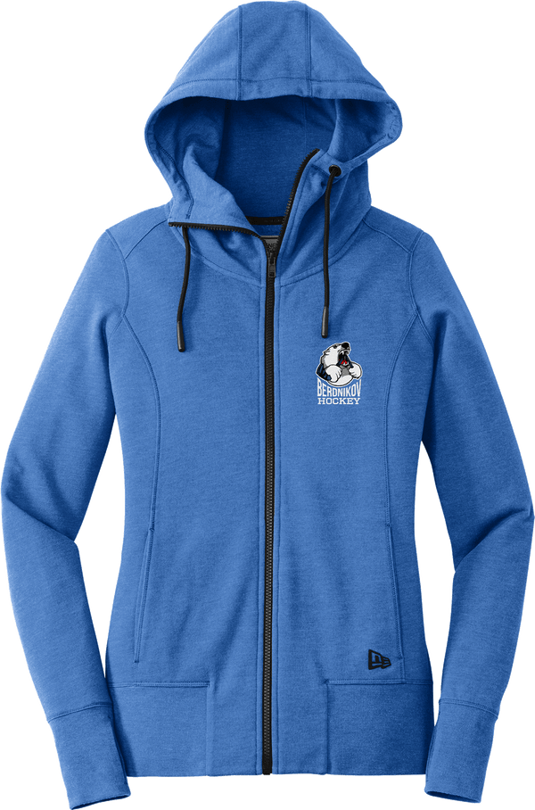 Berdnikov Bears New Era Ladies Tri-Blend Fleece Full-Zip Hoodie