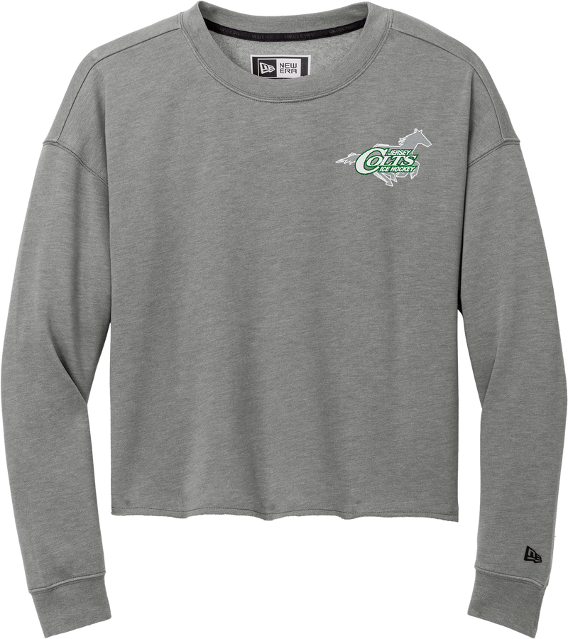 NJ Colts New Era Ladies Tri-Blend Fleece Crop Crew