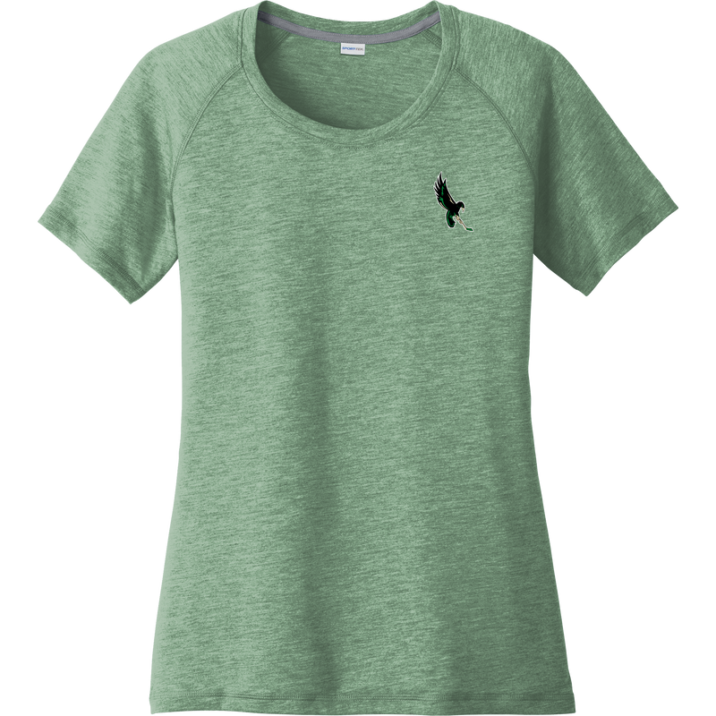 Wilmington Nighthawks Ladies PosiCharge Tri-Blend Wicking Scoop Neck Raglan Tee