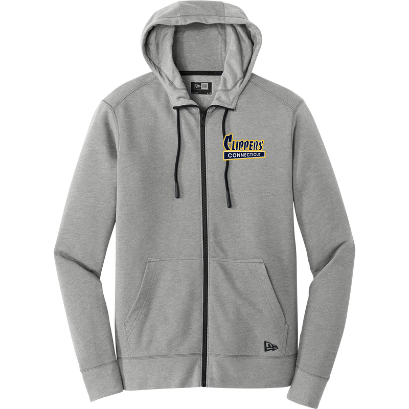 CT Clippers New Era Tri-Blend Fleece Full-Zip Hoodie