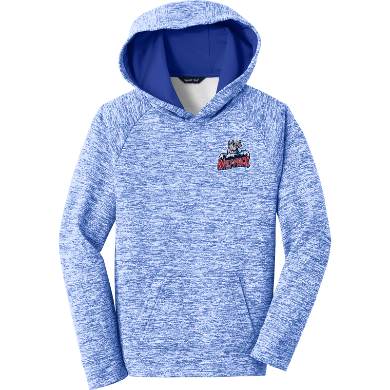 CT Wolfpack South Youth PosiCharge Electric Heather Fleece Hooded Pullover